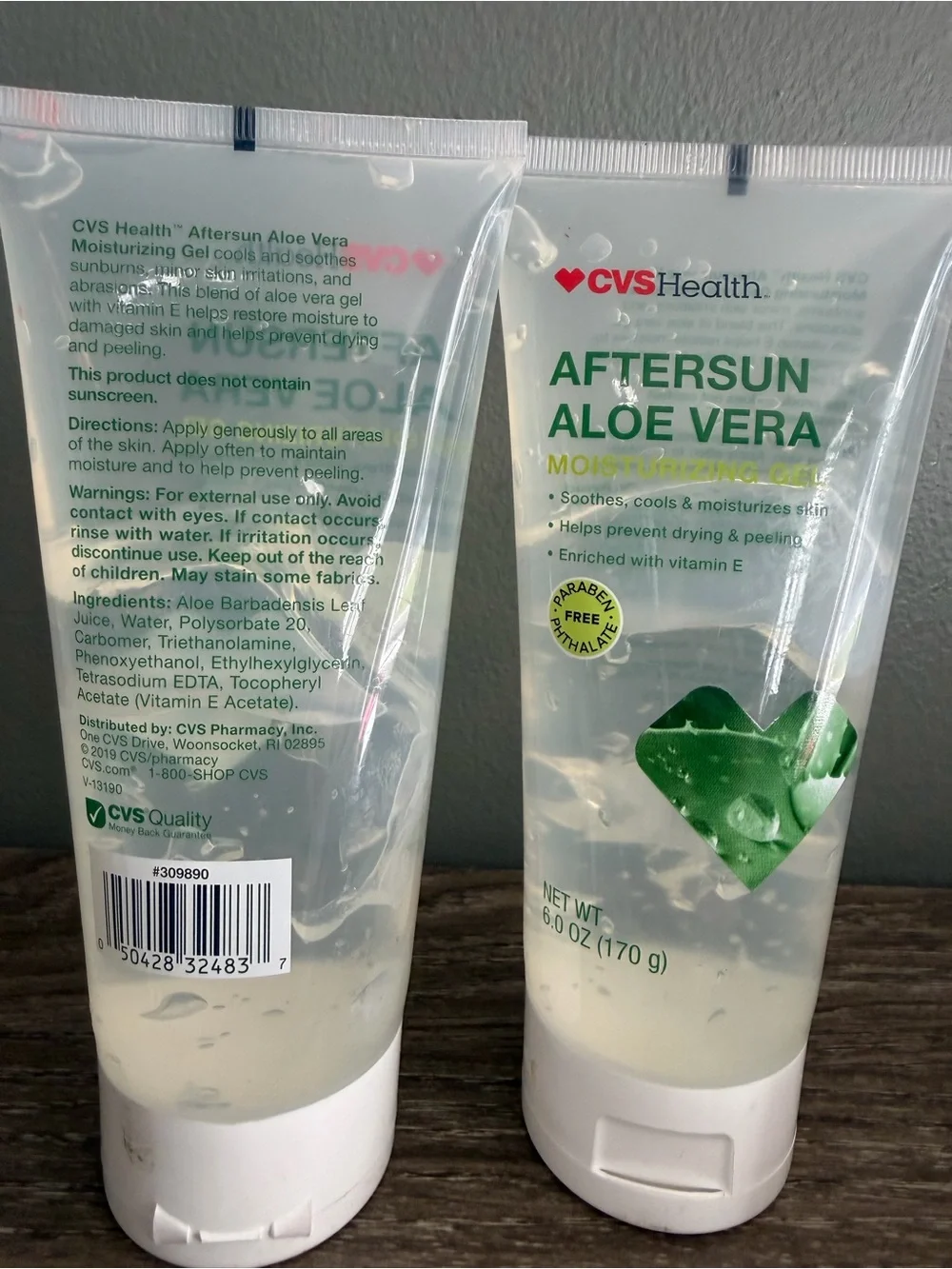 Aftersun Aloe Vera Moisturizing Gel -2 6oz bottles